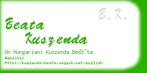 beata kuszenda business card